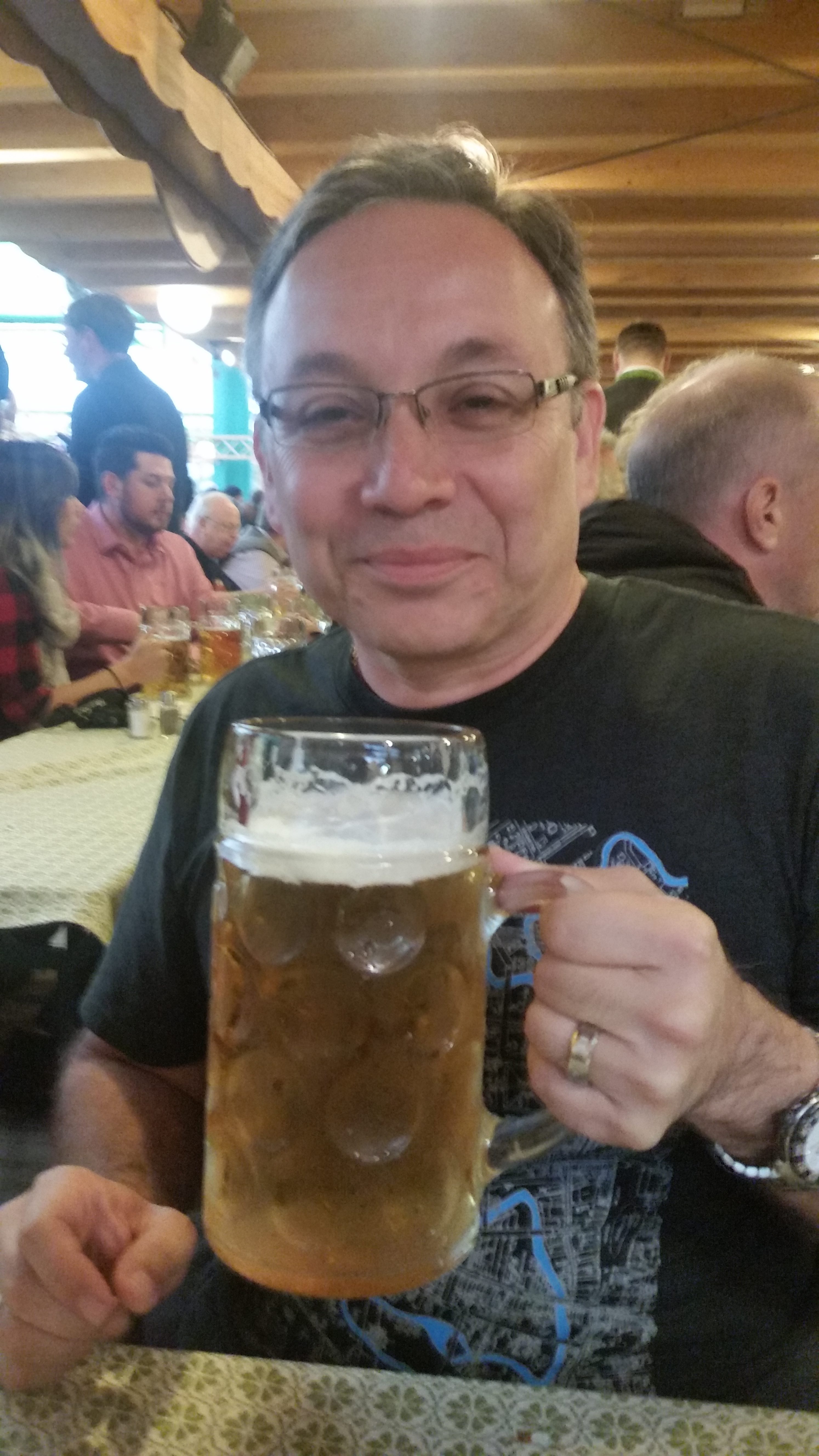 Prost drinking a beer in Germany at Oktoberfest