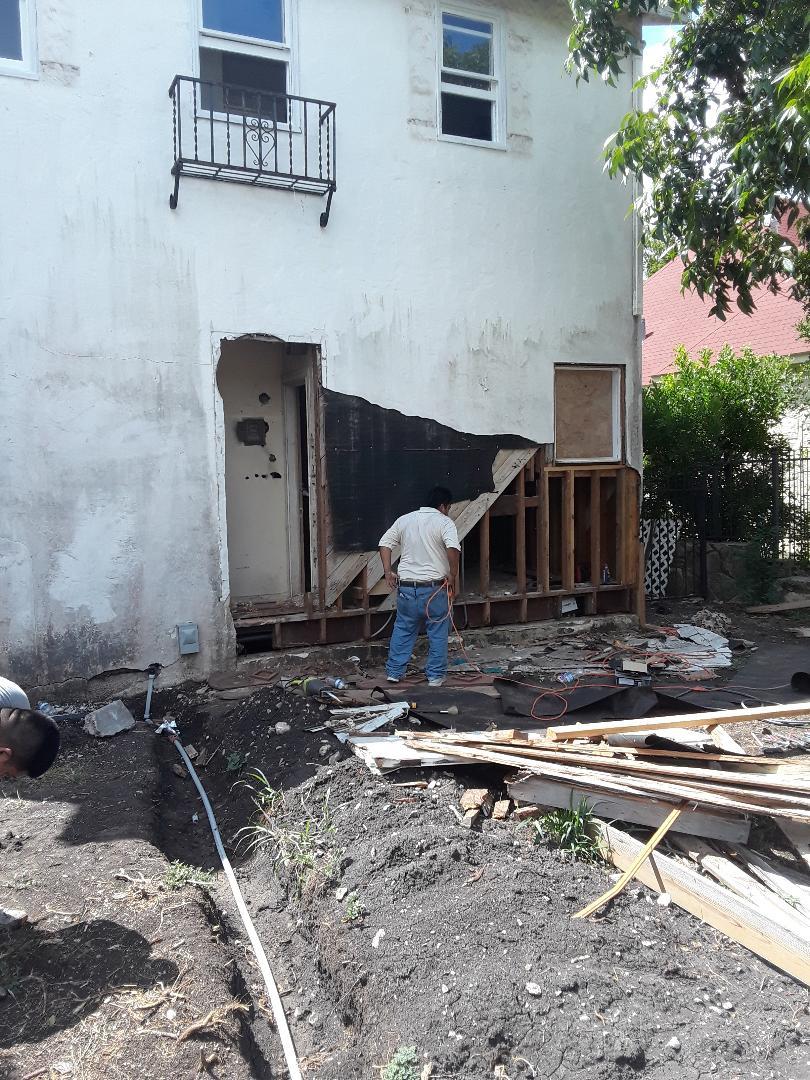 front stucco, windows, remodel, water line